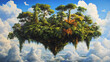 © Killian - Lush Floating Island Rainforest: Fantasy Sky Oasis Painting