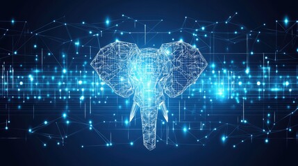 Poster - Digital Elephant in Abstract Data Visualization