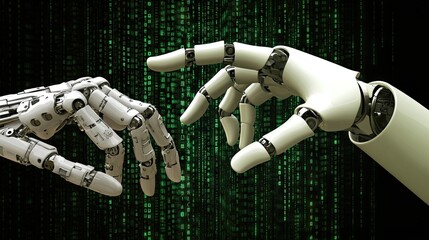 Poster - Human and Robot Hands Connecting in Digital Space
