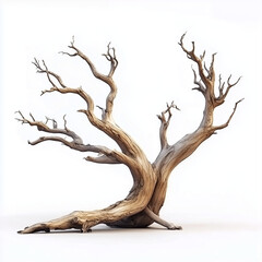 Wall Mural - dead standing tree isolated on white background