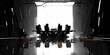 © Lila Patel - The Power Dynamic: A formal conference room, four individuals seated around a polished table, each with a nameplate.