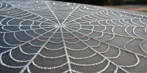 intricate silver glitter web pattern with fine lines and swirls, modern decor, intricate pattern, high tech appearance