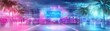 © ngstock - Explore the Vibrant World of Synthwave Graphics Showcasing a Digital Platform with Urban Elements and Futuristic Aesthetics