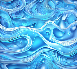 Leinwandbilder - Blue and colorful wavy dynamic motion graphics. light motion shape curve. wavy banner template. background texture, neat cracks, 8k quality. generative ai	