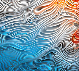 Leinwandbilder - Blue and colorful wavy dynamic motion graphics. light motion shape curve. wavy banner template. background texture, neat cracks, 8k quality. generative ai	