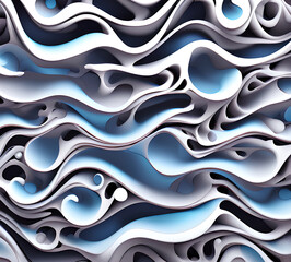 Leinwandbilder - Blue and colorful wavy dynamic motion graphics. light motion shape curve. wavy banner template. background texture, neat cracks, 8k quality. generative ai	