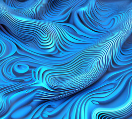 Leinwandbilder - Blue and colorful wavy dynamic motion graphics. light motion shape curve. wavy banner template. background texture, neat cracks, 8k quality. generative ai	