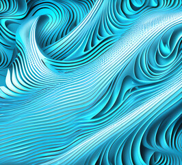 Leinwandbilder - Blue and colorful wavy dynamic motion graphics. light motion shape curve. wavy banner template. background texture, neat cracks, 8k quality. generative ai	