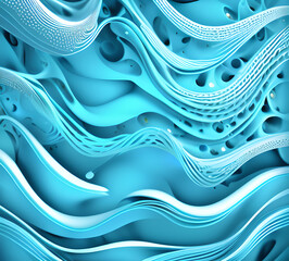 Leinwandbilder - Blue and colorful wavy dynamic motion graphics. light motion shape curve. wavy banner template. background texture, neat cracks, 8k quality. generative ai	