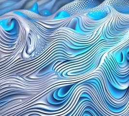 Leinwandbilder - Blue and colorful wavy dynamic motion graphics. light motion shape curve. wavy banner template. background texture, neat cracks, 8k quality. generative ai	