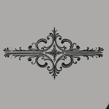 a black and white line drawing of an ornate design