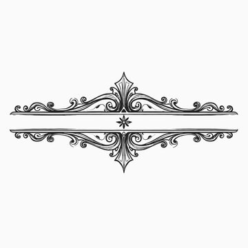 a black and white line drawing of an ornate design