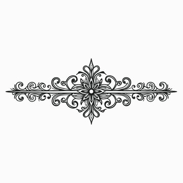 a black and white line drawing of an ornate design