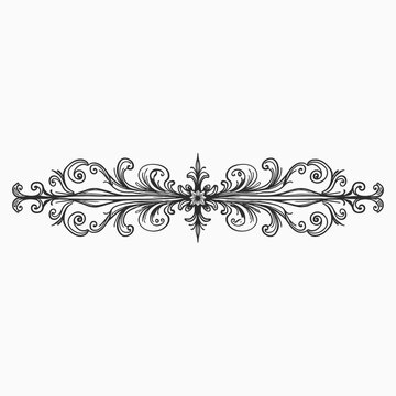 a black and white line drawing of an ornate design