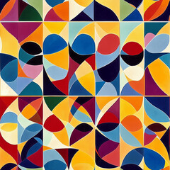 vibrant abstract geometric pattern with overlapping shapes for modern art design