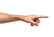 © Michael - A man's hand pointing at something to the right, isolated over transparent background, PNG cut-out