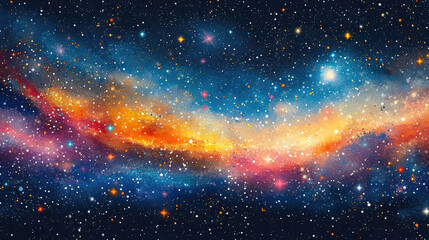 Wall Mural - the night sky illuminates with countless stars and swirling hues of gas clouds, revealing the wonder