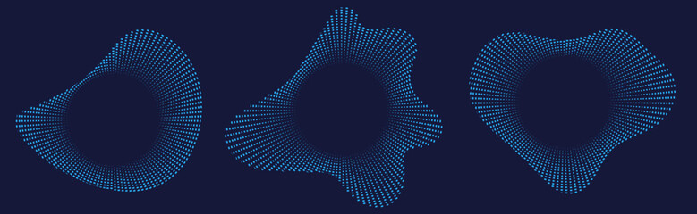 Poster - Equalizers vector icon design set. Music symbol, Circular sound waves circles. Radial spectrum