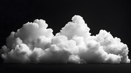 Wall Mural - soft and fluffy white cloud isolated on black background