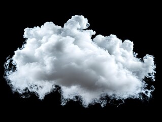 Wall Mural - soft and fluffy white cloud isolated on black background
