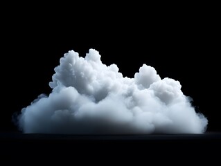Wall Mural - soft and fluffy white cloud isolated on black background