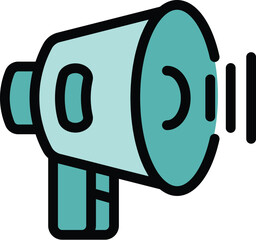 Poster - Megaphone making announcement icon, filled outline style