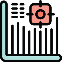 Poster - This icon of a graph with a target over it represents marketing strategy