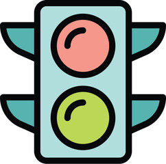 Poster - Traffic light is showing green for go and red for stop, reminding drivers to be safe on the road
