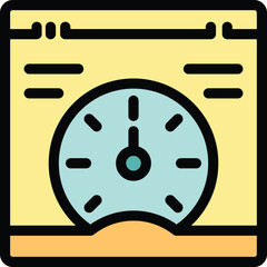 Poster - This color icon represents a website speed test showing fast loading time
