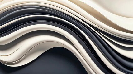 Poster - Elegant abstract three dimensional waving shapes