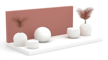 Poster - Explore a contemporary interior design scene featuring sculptural elements and a stylish color palette