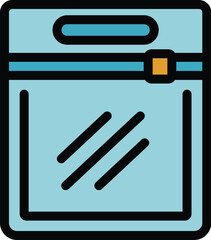 Poster - Food delivery bag icon, filled line style of food delivery icons for perfect mobile and web ui design