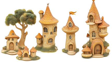 Poster - Charming Fairy Tale Castle Illustrations in a Whimsical Landscape Generative AI