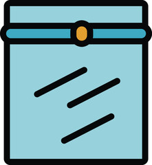 Poster - Blue envelope with a seal, closed and empty envelope representing concepts of communication and mailing