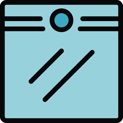Poster - Simple icon of a modern window with horizontal lines representing blinds being pulled up