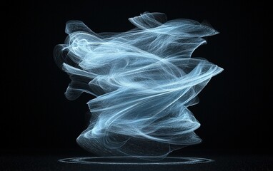 Poster - Abstract light swirl in a dark background, creating a captivating visual effect with flowing forms and delicate textures