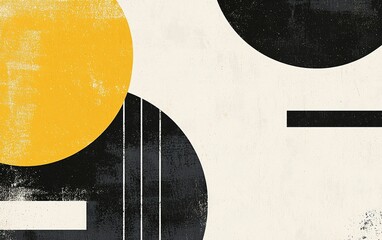 Poster - Abstract composition featuring geometric shapes and muted colors, creating a modern art aesthetic in a minimalist design