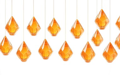 Poster - Hanging orange pendant lights create a warm and inviting atmosphere in a modern interior space