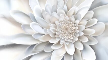 Poster - Delicate White Flower Abstract Bloom Showcasing Intricate Petal Designs and Serene Beauty
