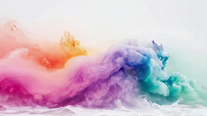 Poster - Pastel Waves of Ethereal Smoke Dance Gracefully in a Serene, Dreamlike Landscape