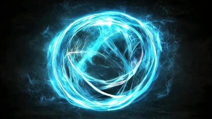 Poster - Exploring the Mesmerizing Sphere of Magic Energy Swirling in Vibrant Blue Brilliance