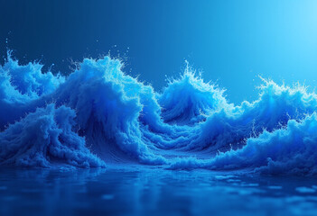 blue abstract waves feature futuristic fractal pattern dynamic motion