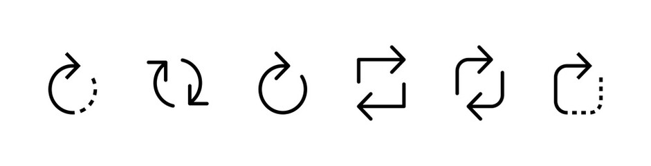Leinwandbilder - Refresh icon vector. Green recycle vector icon symbol. Repeat and reload icons set and arrow rotation circle. Sync icon symbol convert button sign. editable stroke