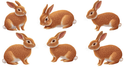 Poster - Brown Rabbits Engaged in Playful Activities During a Sunny Day Generative AI