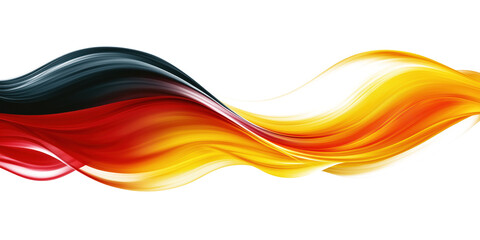 Poster - Digital illustration of smooth wavy shape with orange, yellow colors, darker top, lighter bottom. isolated background, gray border, creates contrast, highlights colors, adds depth, dimension. Isolated