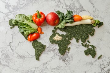 Creative Vegetable World Map Design