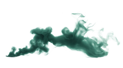 Poster - Vibrant green smoke stream in motion, chemical reaction, isolated on alpha background. Green smoke flows with curve shape, wave pattern, swirl motion, smooth, soft, blow, colourful, air, abstract art