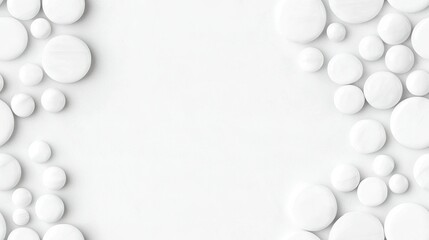 Wall Mural -  A white background with numerous white rocks beneath it and space for text at the bottom of the image