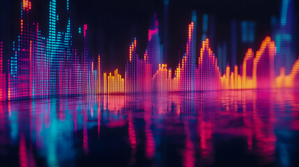 Poster - Colorful Abstract Digital Waveform Visualization
