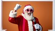 © Zilvinas - Santa Claus, headphones, sunglasses, red sunglasses, white beard, Christmas, holiday, festive, modern Santa, cool Santa, party, celebration, joy, happiness, dancing, music lover, DJ Santa, entertainme